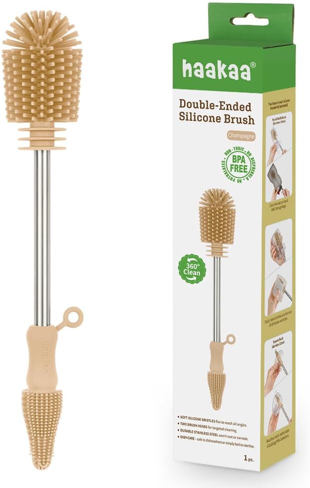 Haakaa Food-Grade Silicone Double-Ended Cleaning Brush | Household Cleaning by haakaa