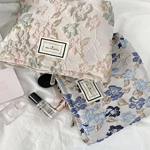 Floral Makeup Bags for Women, Zipper Cosmetic Pouch Large Purse - Image 4
