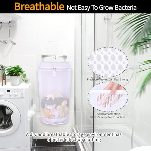 Hanging Collapsible Mesh Laundry Hamper - Image 6