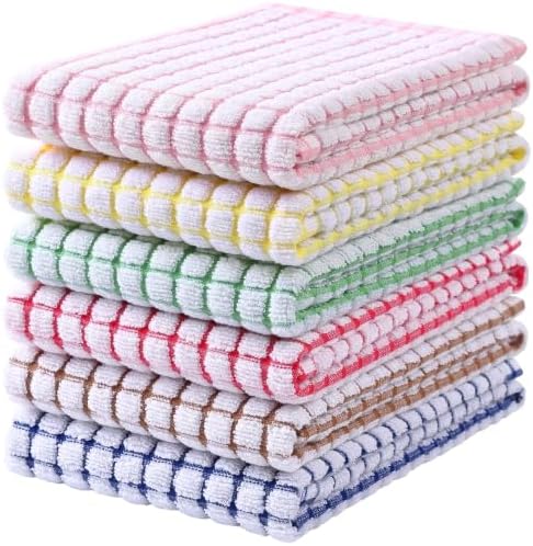 Mordimy Cotton 6 Pack Terry Kitchen Towels, 16 x 25 Inches by Mordimy