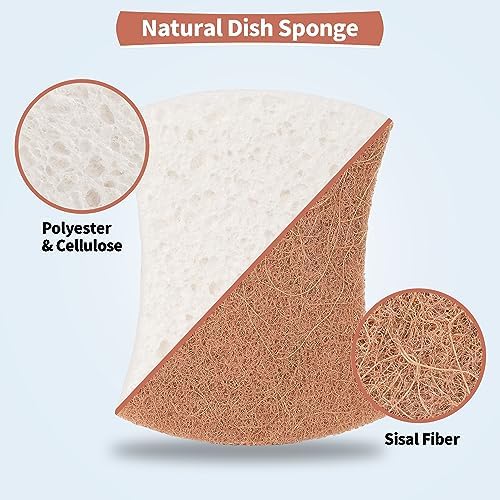 Natural Dish Sponge 24 Pack, Non-Scratch Scrub Sponge, Eco Multipurpose Kitchen - Image 2