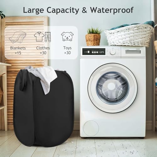 Upgraded Polyester Pop-up Laundry Hamper 2 Pack, 70L Laundry Basket - Image 7