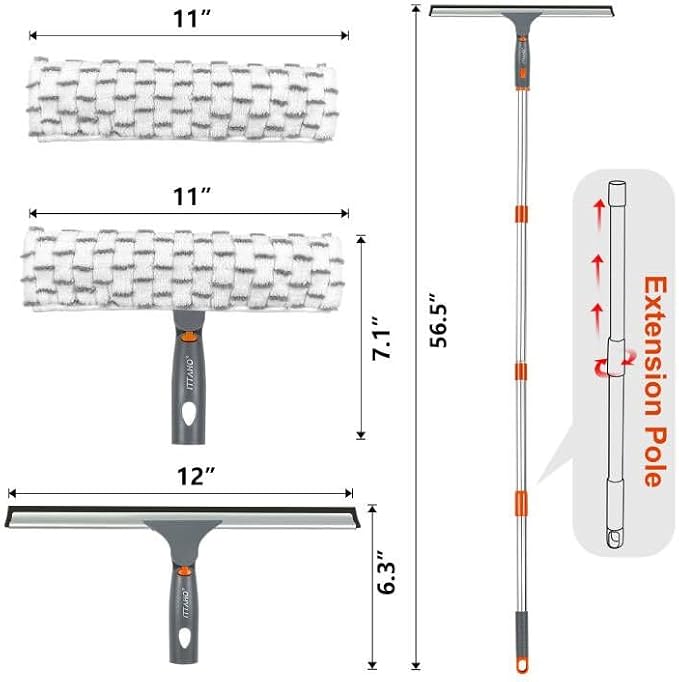 Squeegee for Window Cleaning, Extendable Window Cleaner for Car, Sliding Door - Image 8