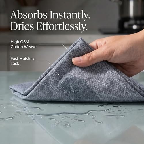 Urban Villa Kitchen Towels Premium Quality 100% Cotton Solid Kitchen Towels Set - Image 2