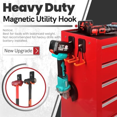Heavy Duty Magnetic Garage Hooks, 4 Pack Rubber Coated Strong Magnet Hooks - Image 4