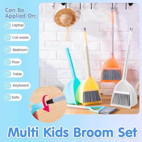 Roshtia 4 Pcs Mini Broom and Dustpan Set - Image 7
