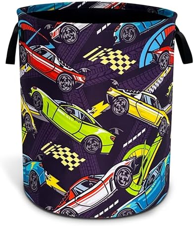 Racing Car Laundry Basket Foldable Oxford Cloth Hamper 18.9 x 16.5 Inch by Unknown