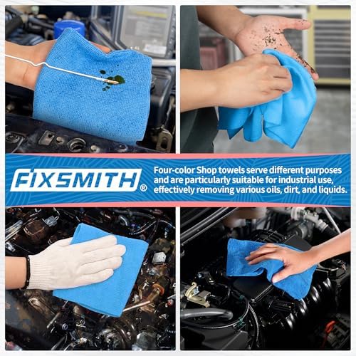 FIXSMITH Shop Towels, Microfiber Cleaning Cloth Bulk, 200 Pack Microfiber Towels - Image 6