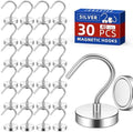 30Pack Magnetic Hooks Large Opening, 40LBS Neodymium Magnet Hooks by Junarter