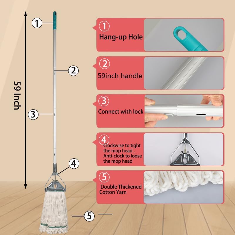 OFO Loop-End String Mop with Extra Head Replacement - Image 2