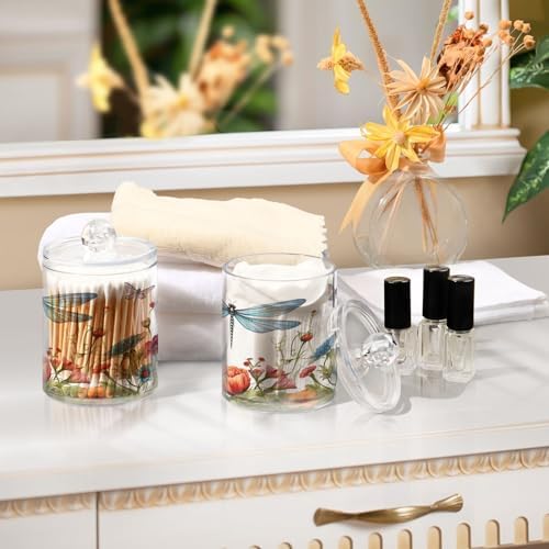Dragonfly Flowers 2 Pack Qtip Holder Dispenser - Image 6
