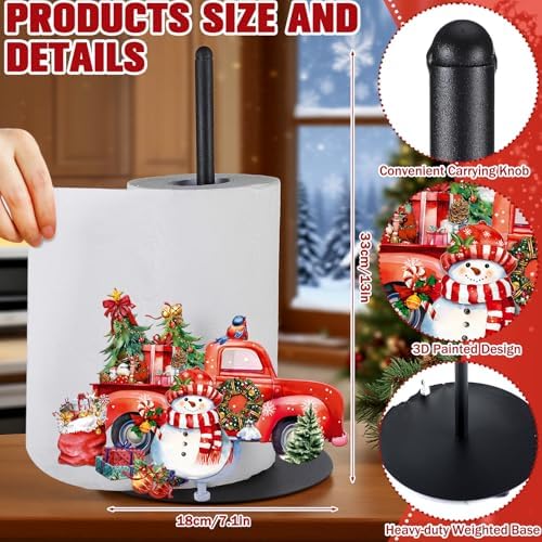 MorningRo Christmas Paper Towel Holder Red Truck Countertop Kitchen Decor and - Image 2