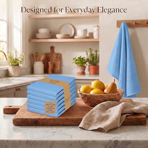 Urban Villa Kitchen Towels Cotton Dish Towels 20”x30” Sky Blue - Image 5