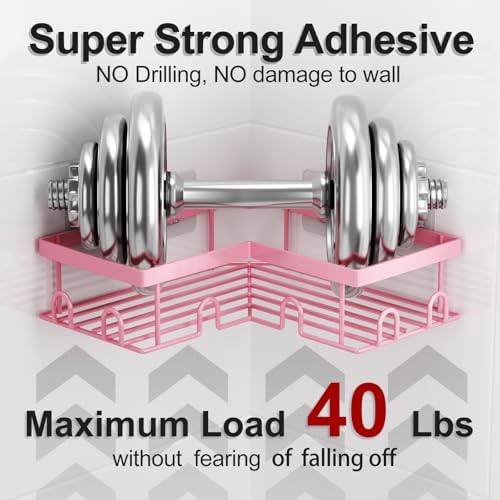 Liuoud Corner Shower Caddy, 5 Pack Adhesive Stainless Steel Organizer - Image 4
