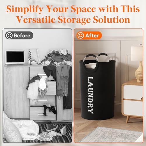 Lifewit 120L 2-Pack Large Laundry Basket, Collapsible Laundry Hamper - Image 6