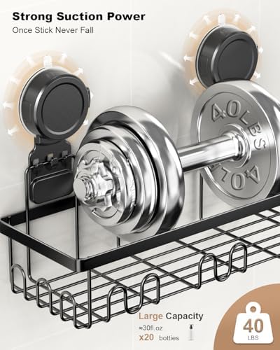 JOTPE Shower Caddy 5 Pack, No-Drill Suction Shower Organizer - Image 3
