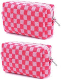 SxoSyo 2 Pcs Checkered Cosmetic Bags by SxoSyo