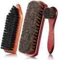 Vesici 3 Pcs Horsehair Shoe Brush Wood Handle Boot Cleaner, Square Head by Vesici