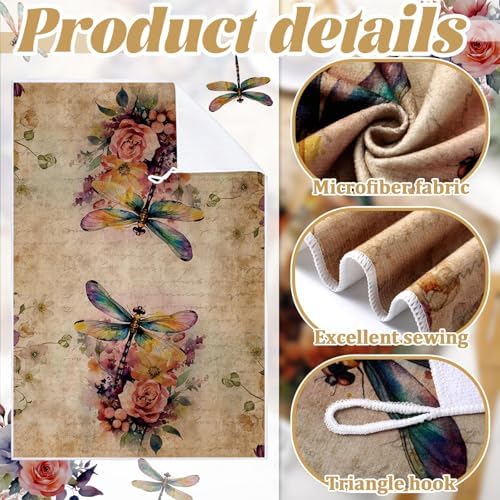 Bencailor 6 Pcs Butterfly Flower Kitchen Towels Decorative Sets Dish Towels - Image 5