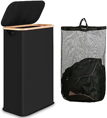 IEGrow Laundry Hamper with Lid, 65L Laundry Basket with Mesh Bags by iEGrow