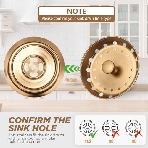 Retisee 2 Pcs Kitchen Sink Stopper Strainer Stainless Steel Drain Strainers - Image 5