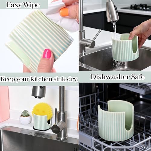 Ceramic Sponge Holder for Kitchen Sink, Sink Caddy Organizer, Dish Sponge - Image 7