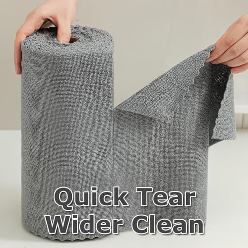 80 Pack Microfiber Cleaning Cloth Roll Reusable Paper Towels 12"x12" Tear Away - Image 4