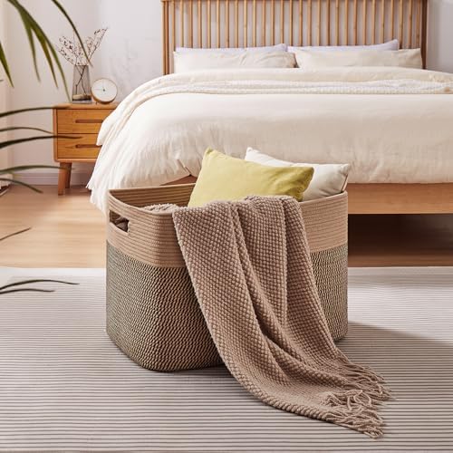 OIAHOMY 108L Extra Large Blanket Basket Dog Toy Basket Yellow - Image 2