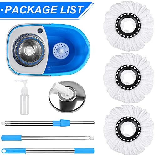 Spin Mop and Bucket with Wringer Set, 3 Mop Heads - Image 7