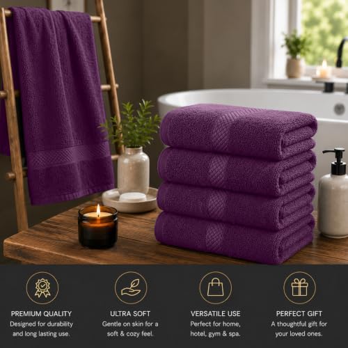 DAN RIVER 600 GSM Cotton Large Bath Towels Set of 4, 27 x 54 Inches - Image 4