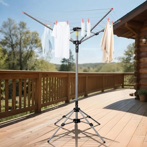 Outdoor Clothes Drying Rack, Portable Umbrella Clothesline, 4-Arm 8 Lines of 82 - Image 2