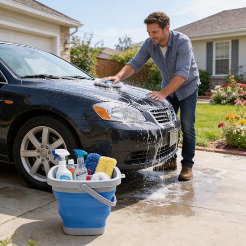 CHILDLION Collapsible Bucket 5L, Foldable Mop Bucket Car Wash Buckets - Image 6
