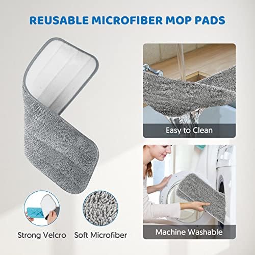 Spray Wet Mops for Floor Cleaning: Hardwood Floor Mop Refillable 2 Bottles - Image 3