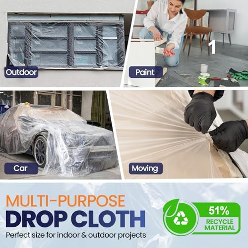 1 Pack 12 x 9 ft Extra Large Plastic Drop Cloth - Image 4