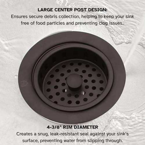 Westbrass A214-12 3-1/2" Post Style Large Kitchen Sink Basket Strainer - Image 5