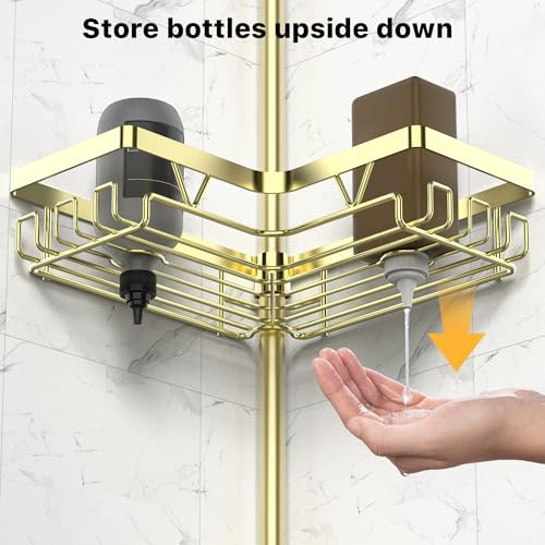 KEGII Corner Shower Caddy Tension Pole, Bathroom Storage Rack - Image 5