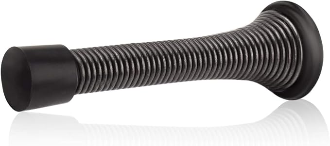 HOMOTEK 1 Pack Oil Rubbed Bronze Spring Door Stops, 3-1/8” Heavy Duty Door Stop by HOMOTEK