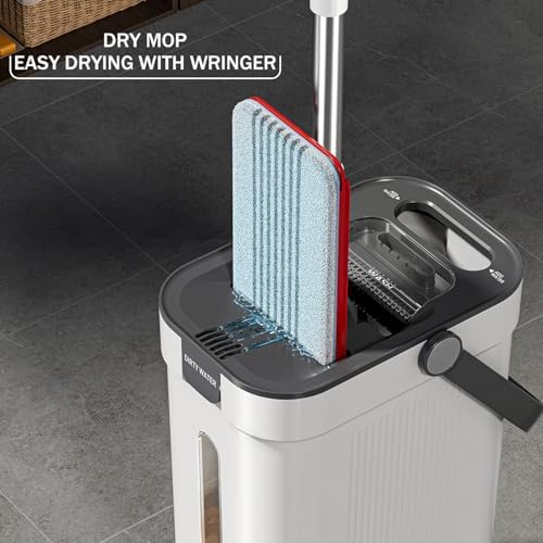 HoMettler Dual Mop and Bucket Set, Flat Mop and Bucket System - Image 4