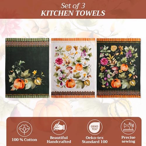 Maison d' Hermine Kitchen Towels Set of 3 Reusable 100% Cotton 27.50" x 20" - Image 2