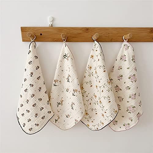 BuLuTu Vintage Floral Dish Cleaning Cloths Muslin Tea Towels 4Pcs by BuLuTu