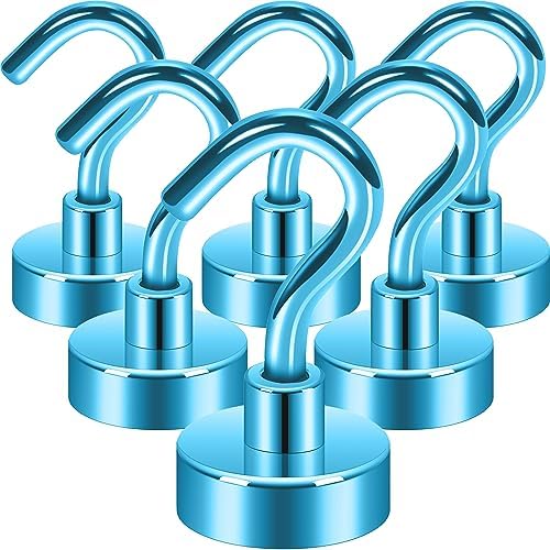 Neosmuk Magnetic Hooks for Cruise Cabins, 30lb Heavy Duty, Royal Blue, 6 Pack by Neosmuk