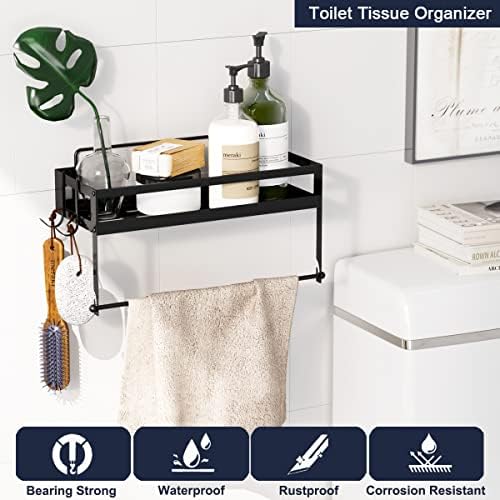 ESOW Paper Towel Holder with Shelf, Adhesive No Drill Heavy Duty - Image 3