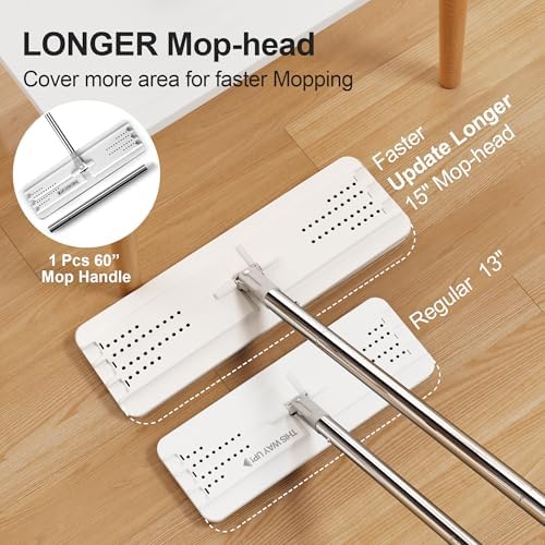 JOYMOOP Mop and Bucket Set for Commercial, 5 Microfiber Pads - Image 5