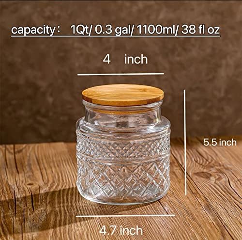 38 FL OZ Vintage Glass Storage Jars - Image 6