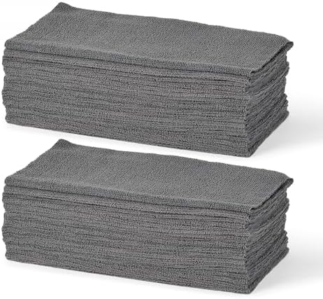 Amazon Basics Microfiber Cleaning Cloths, Ultra Absorbent, Lint Free, Streak by AmazonBasics