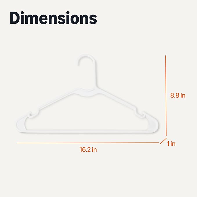 Amazon Basics Space Saving Plastic Clothes Hangers, Sturdy Closet Organizer - Image 5