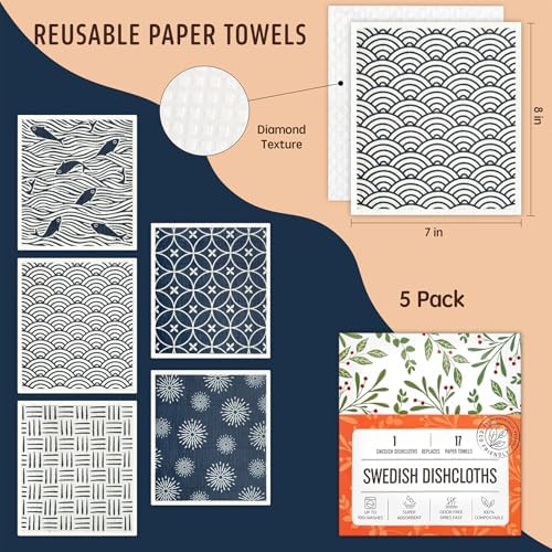 Swedish Dishcloths, 5 Pack Swedish Dishcloths - Image 2