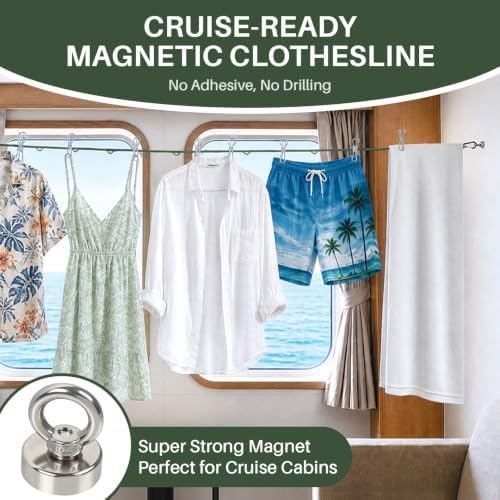 Vigorport Magnetic Travel Clothesline, Cruise Ship Must Have Laundry Line - Image 2