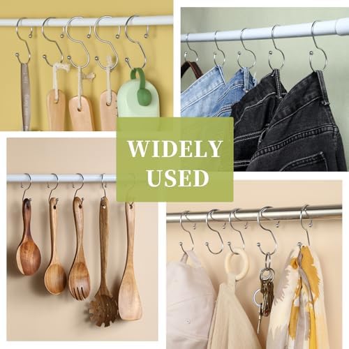 Goowin Shower Curtain Hooks, Anti-Fall S-Shaped Shower Curtain Ring, Decorative - Image 6