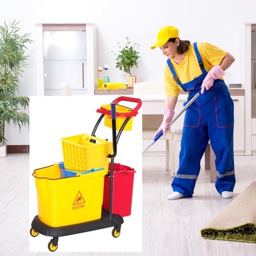 Sasylvia Yellow Mop Wringer Replacement Down Press Mop Bucket Wringer - Image 6